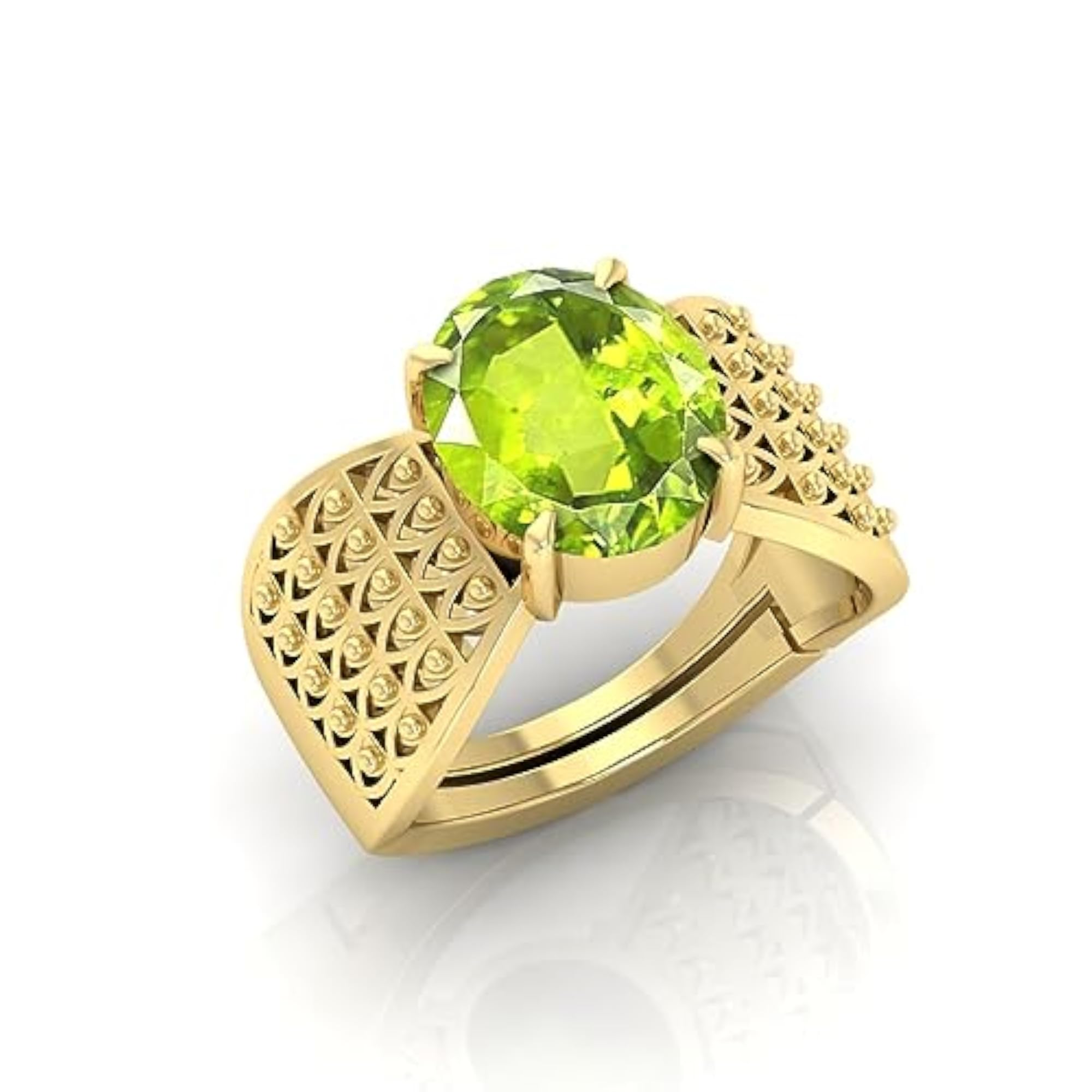 7.25 Ratti Peridot Adjustable Ring, Lab Certified